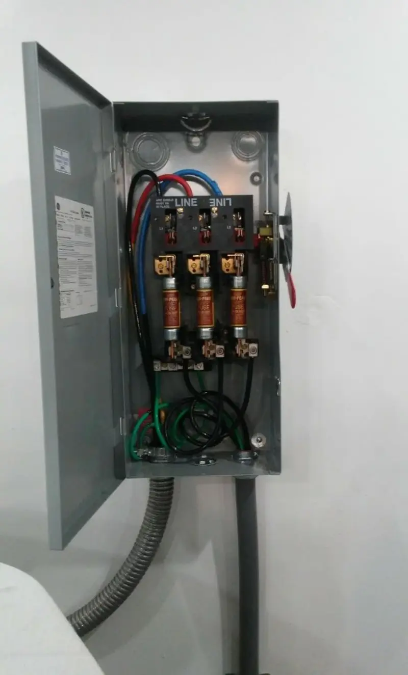 Three-phase disconnect switch installed for Electrical Wiring & Rewiring in Mamakating